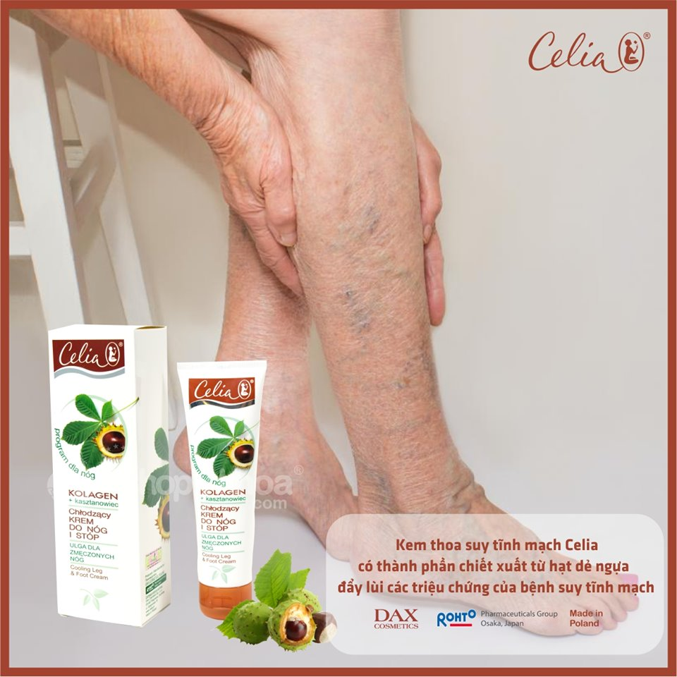[DATE 12.2027] Kem chăm sóc chân Celia, chiết xuất hạt dẻ ngựa và collagen 100ml, Made in Poland
