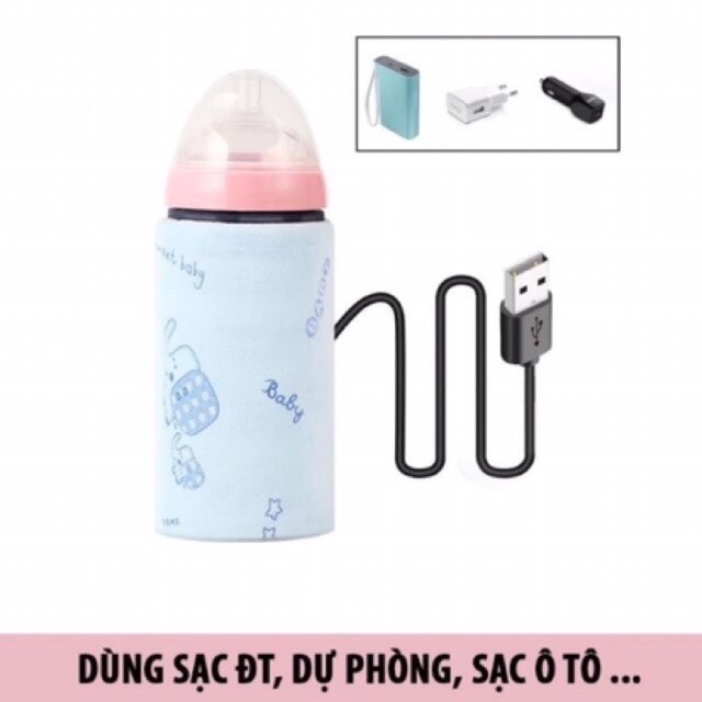 Túi ủ bình sữa thông minh cổng USB Túi Ủ Ấm Sữa
