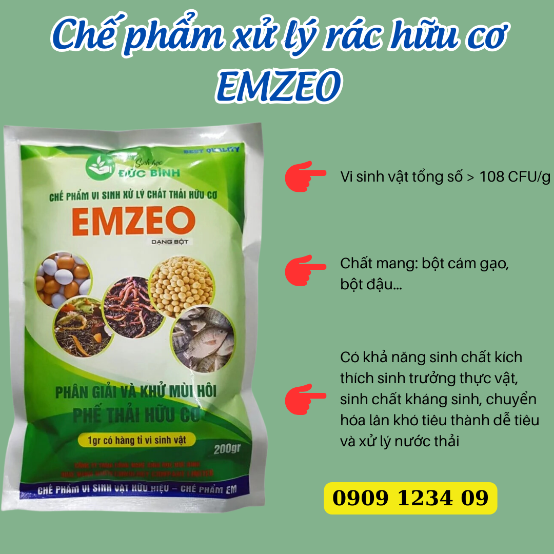 Chế phẩm vi sinh EMZEO Dùng ủ rác hữu cơ (Vườn Sài Gòn - Vuon Sai Gon)