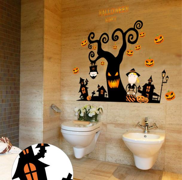 Decal trang trí tường - Cây Ma Kinh Dị Halloween