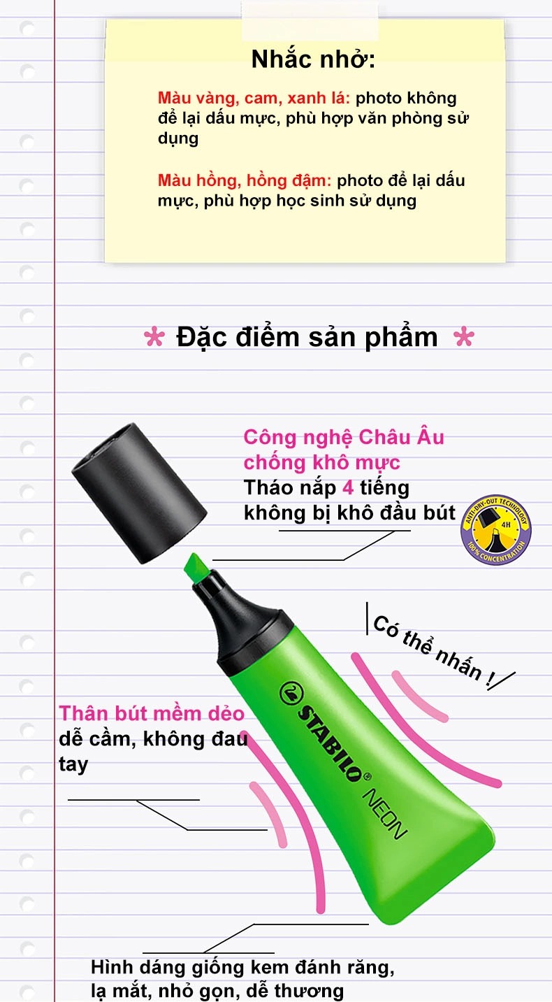 Bút dạ quang STABILO NEON (HL72)