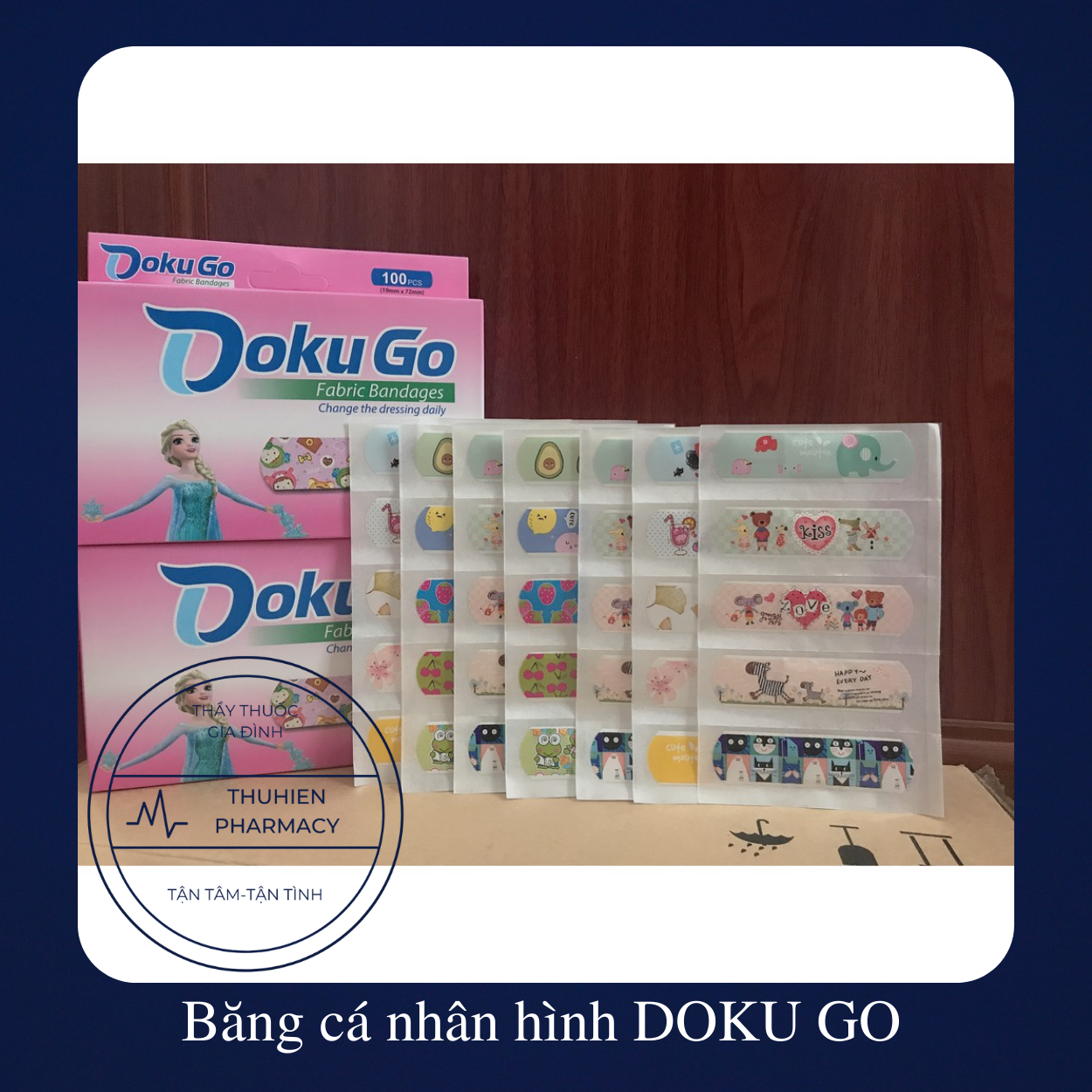 Băng dán cá nhân, urgo hình dễ thương Dokugo 100 miếng