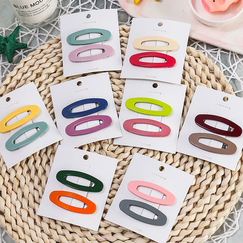Sét 2 kẹp tóc hình ovan (KAH104)