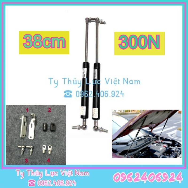 Bộ 2 Ty Thủy Lực, Ty Cốp Chịu Tải 300N - 30kg Dài 38cm