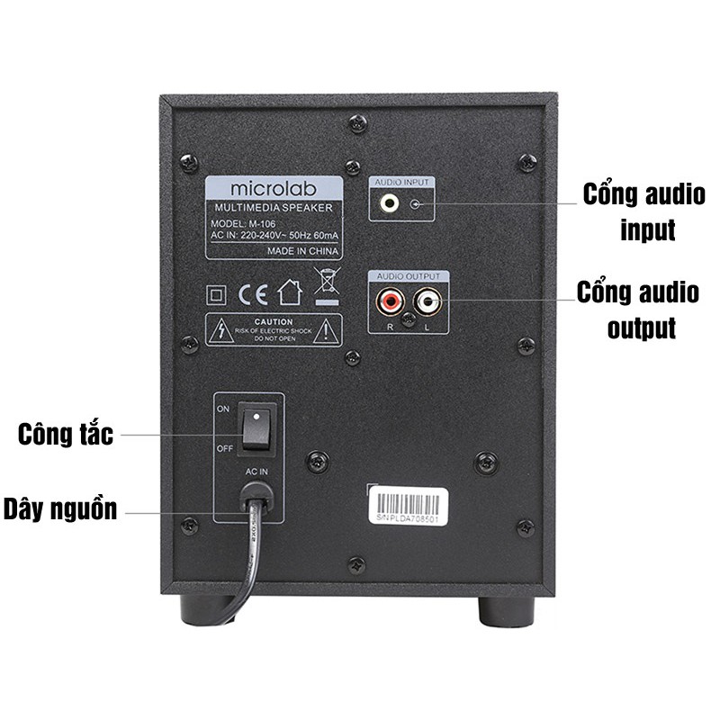 Loa Vi Tính Bluetooth Microlab M-106BT 2.1 – Hàng Chính Hãng