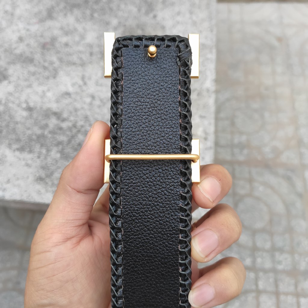 Thắt Lưng Da Cá Sấu Liền Bản Rộng 4cm [Đầu Khóa Chữ H SỊN]