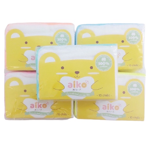 Combo 10 khăn sữa Xuất Nhật cao cấp Aiko 3 lớp