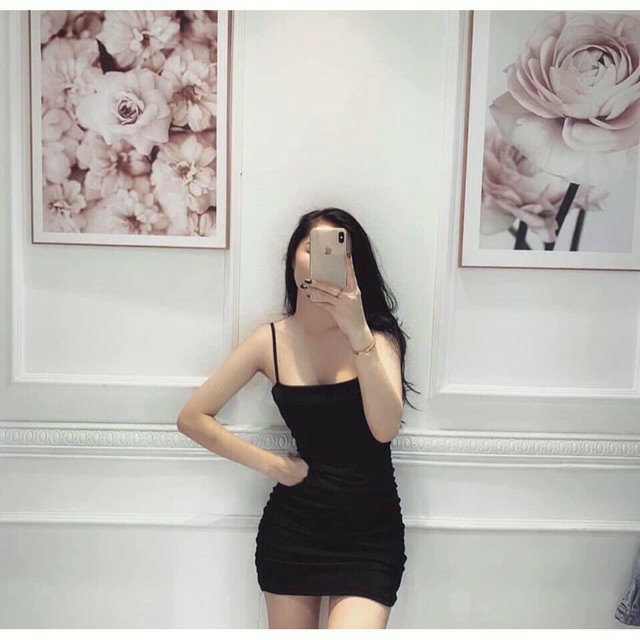 Váy đầm body hai dây dúm eo SIÊU ĐẸP