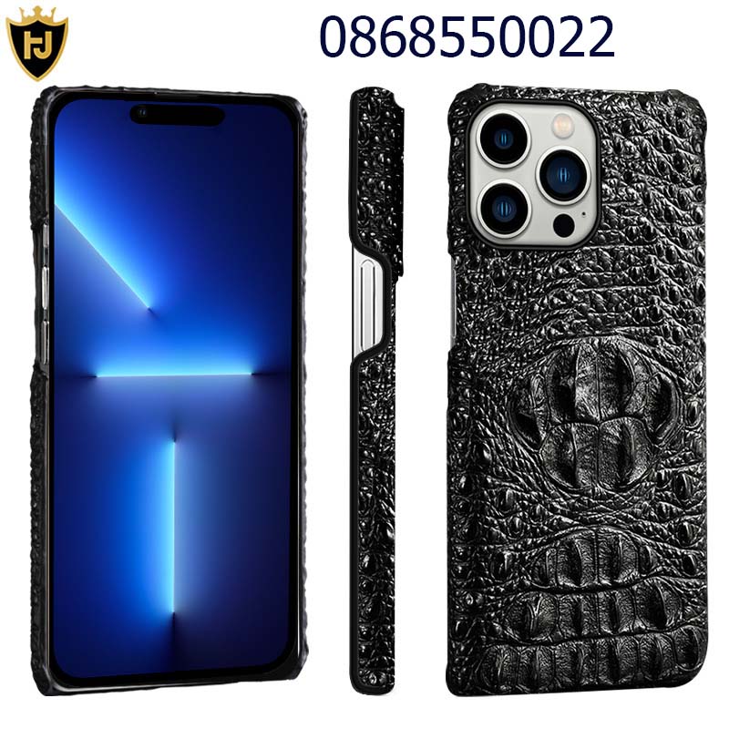 Ốp lưng da iphone 14 pro max vân gù cá sấu sang trọng