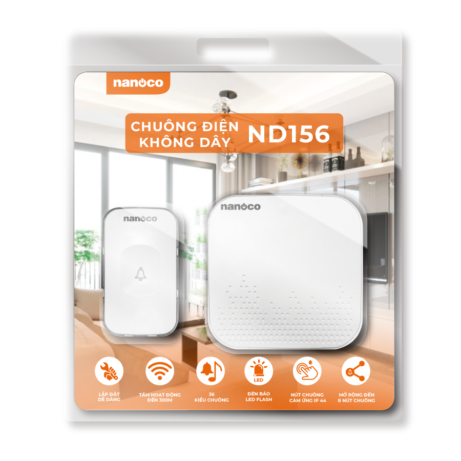 Chuông điện không dây Nanoco model ND1561/ ND1671