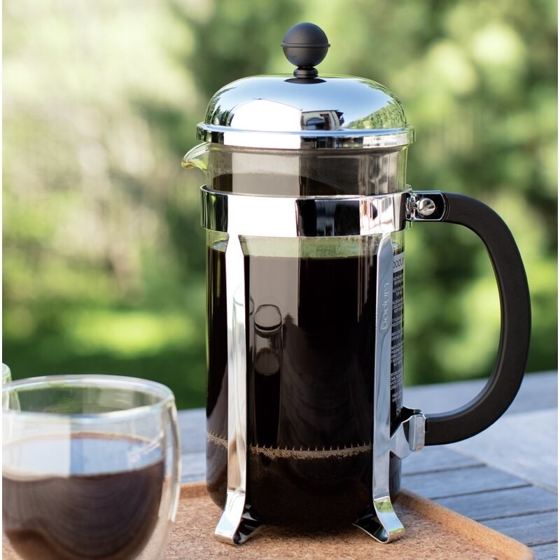 Bình pha cafe - Bình Pha Cafe Kiểu Pháp 350ml (Bạc) - Bình pha cà phê french press - Dùng để pha trà hay cà phê theo phương pháp French press ép cà phê - Bình pha cà phê Moka Pot 6 tách 300ml bằng Nhôm cao cấp