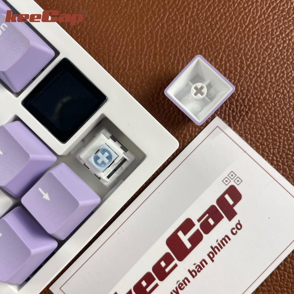 [KEECAP] Bàn phím cơ AJAZZ AK820 Pro tím sữa (3 mode – có màn hình – layout 75%)