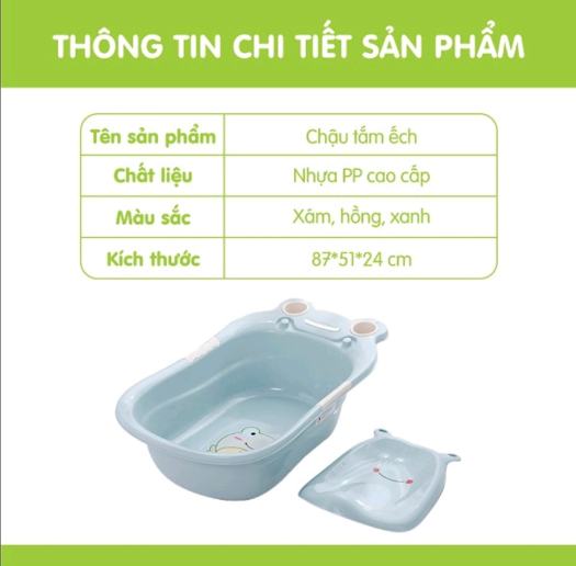 Chậu tắm ếch cho bé (có van thoát nước) Việt Nhật