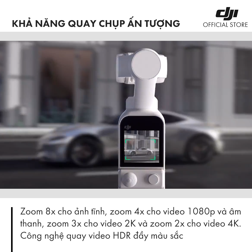 [FreeshipMAX] DJI Osmo Pocket 2 Sunset White - Máy quay phim Osmo Pocket 2 Chống Rung 4K 60fps Hàng chính hãng Bảo hành 12 tháng