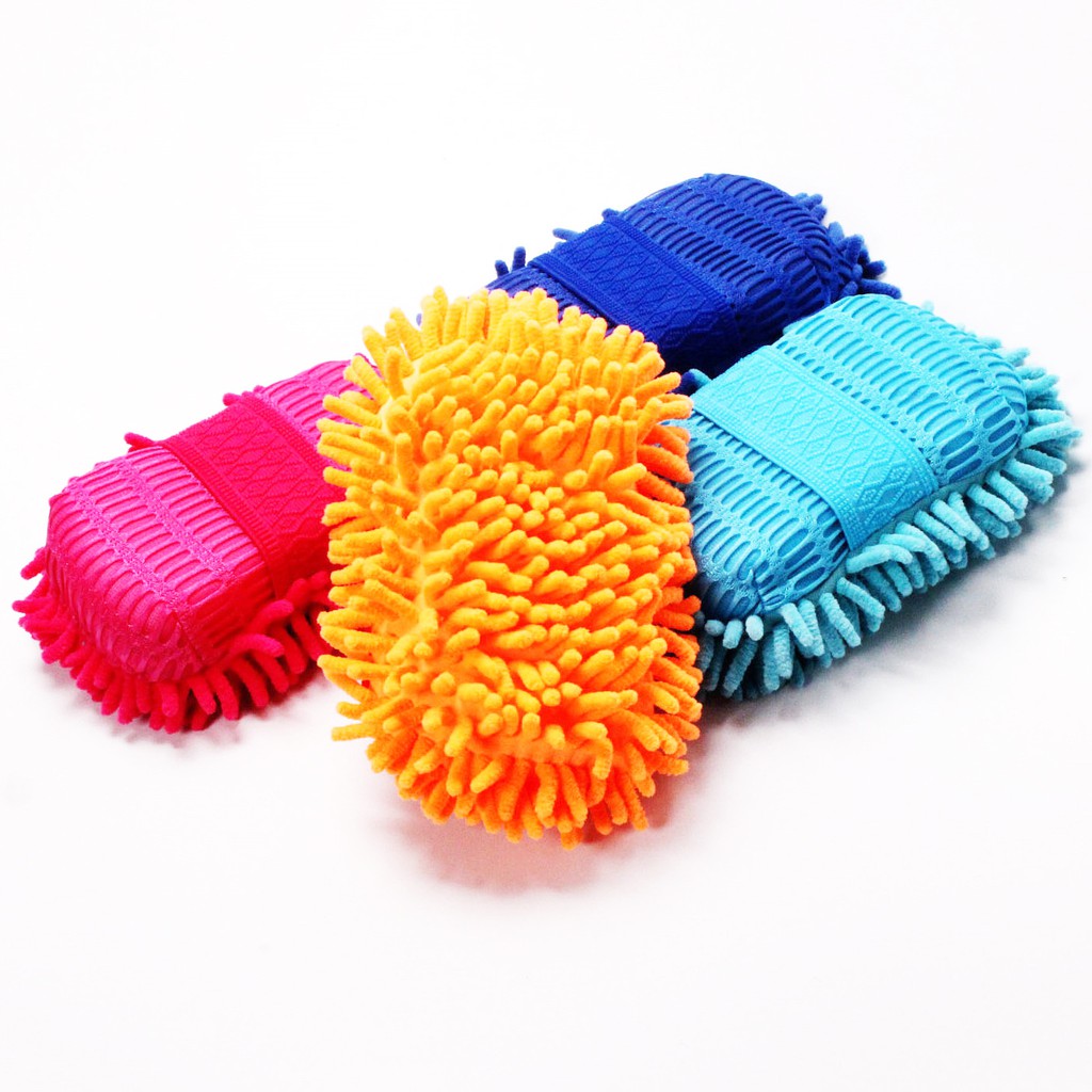 Miếng san hô rửa xe Microfiber siêu mịn tiện dụng (màu sắc ngẫu nhiên)