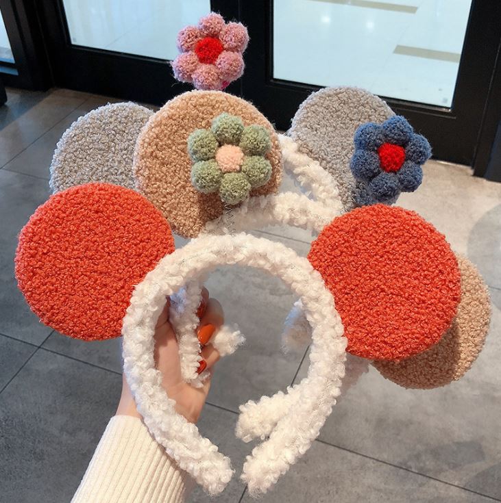 (6 Màu) Băng Đô, Bờm Cài Tóc Tai Chuột Mix Hoa Cute