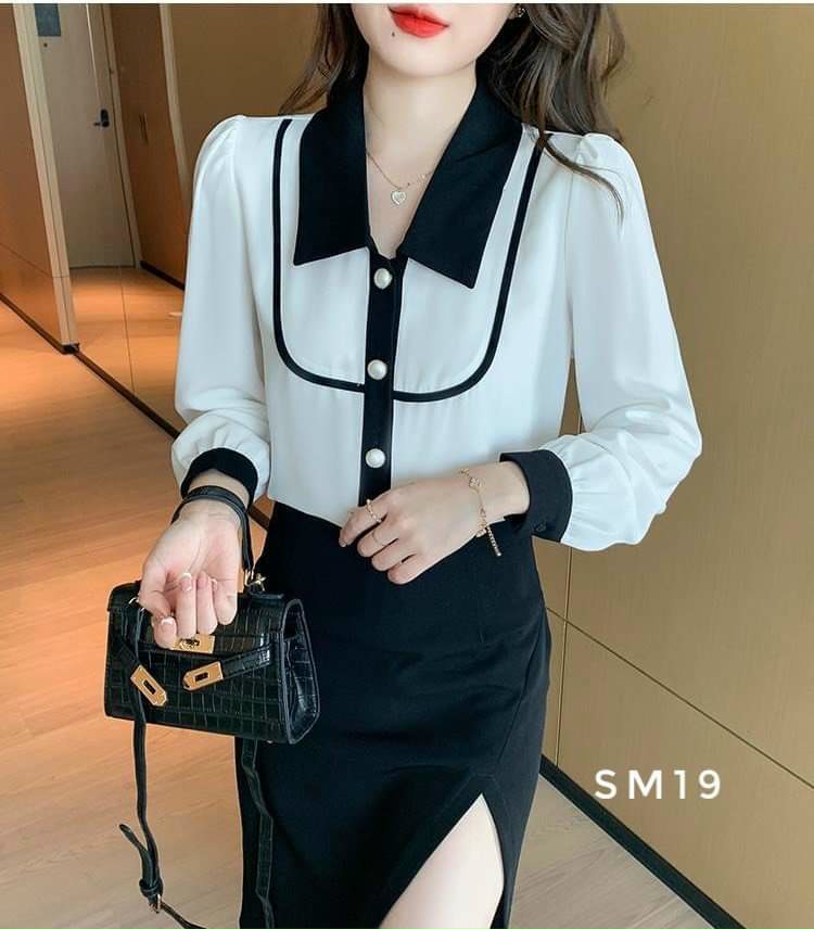 ÁO SƠMI CÔNG SỞ BUỘC NƠ THANH LỊCH A0099