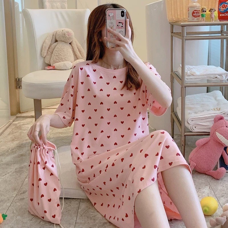 Váy suông chất cotton hoạ tiết dễ thương