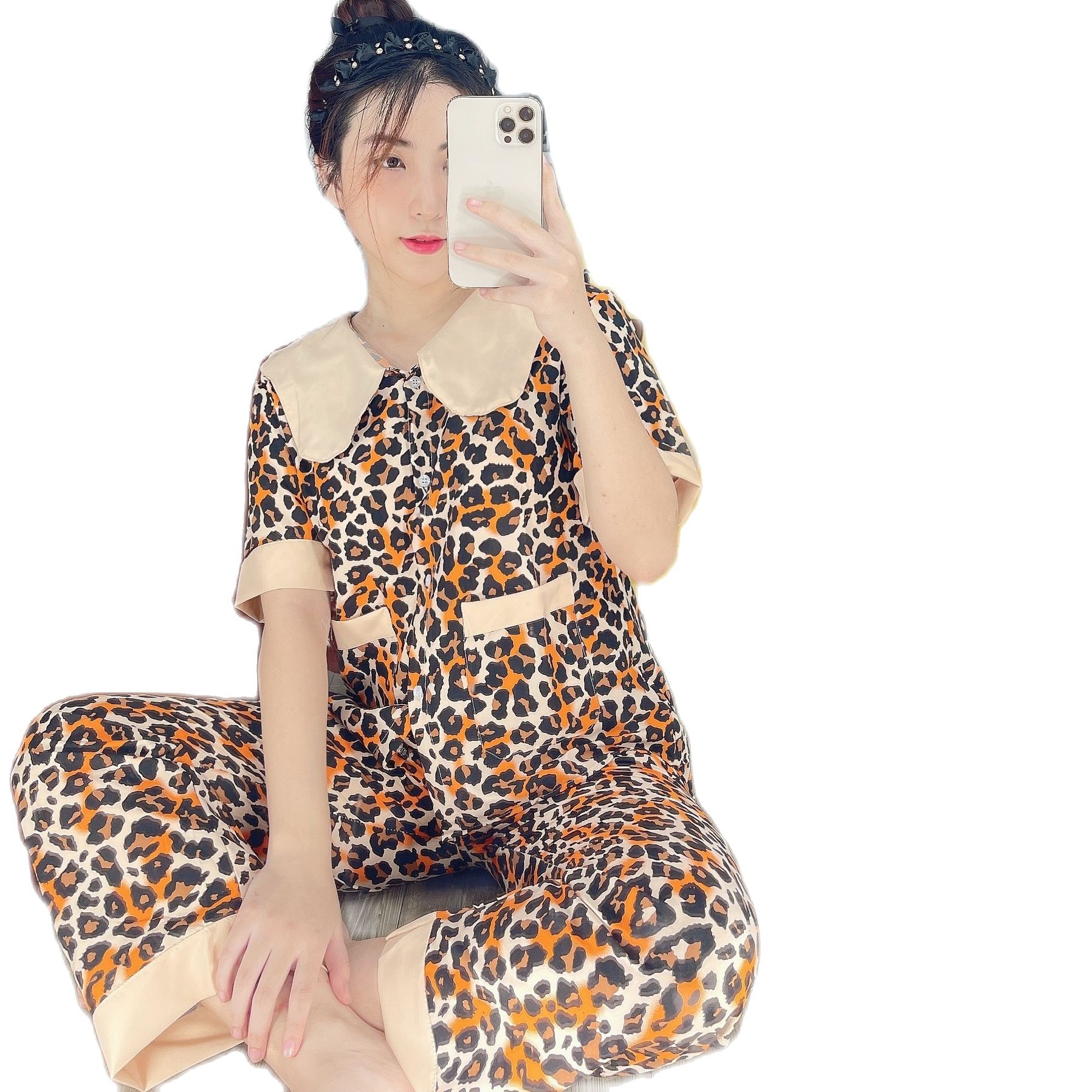TNQD ĐỒ BỘ NỮ PIJAMA FORM RỘNG THỔ CẨM XINH XẮN SANG TRỌNG TỪ 45kg đến 62kg tùy chiều cao