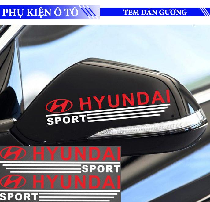 Tem dán gương chiếu hậu ô tô hyundai - decal mirror