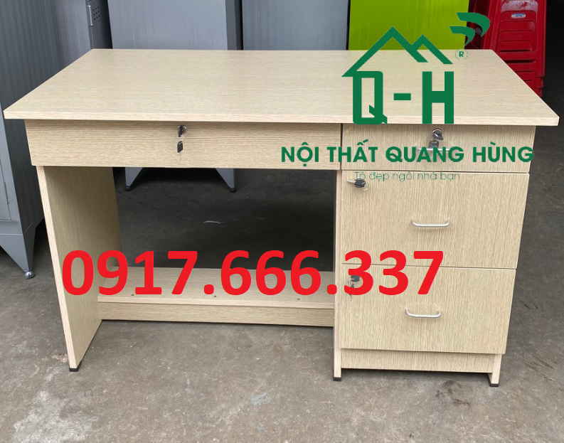 BÀN LÀM VIỆC 4 NGĂN KÉO KEM 1MX75X50CM  DÀNH CHO VĂN PHÒNG