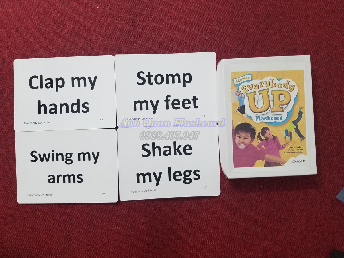 Flash card Everybody UP Starter khổ A5 in 2 mặt