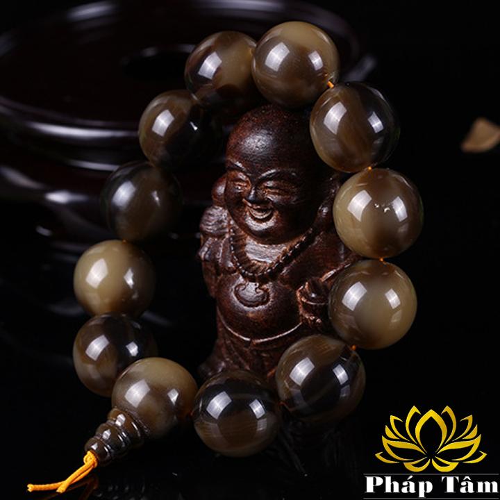 Vòng Tay Sừng Bò Đen Châu Phi Cao Cấp 20mm