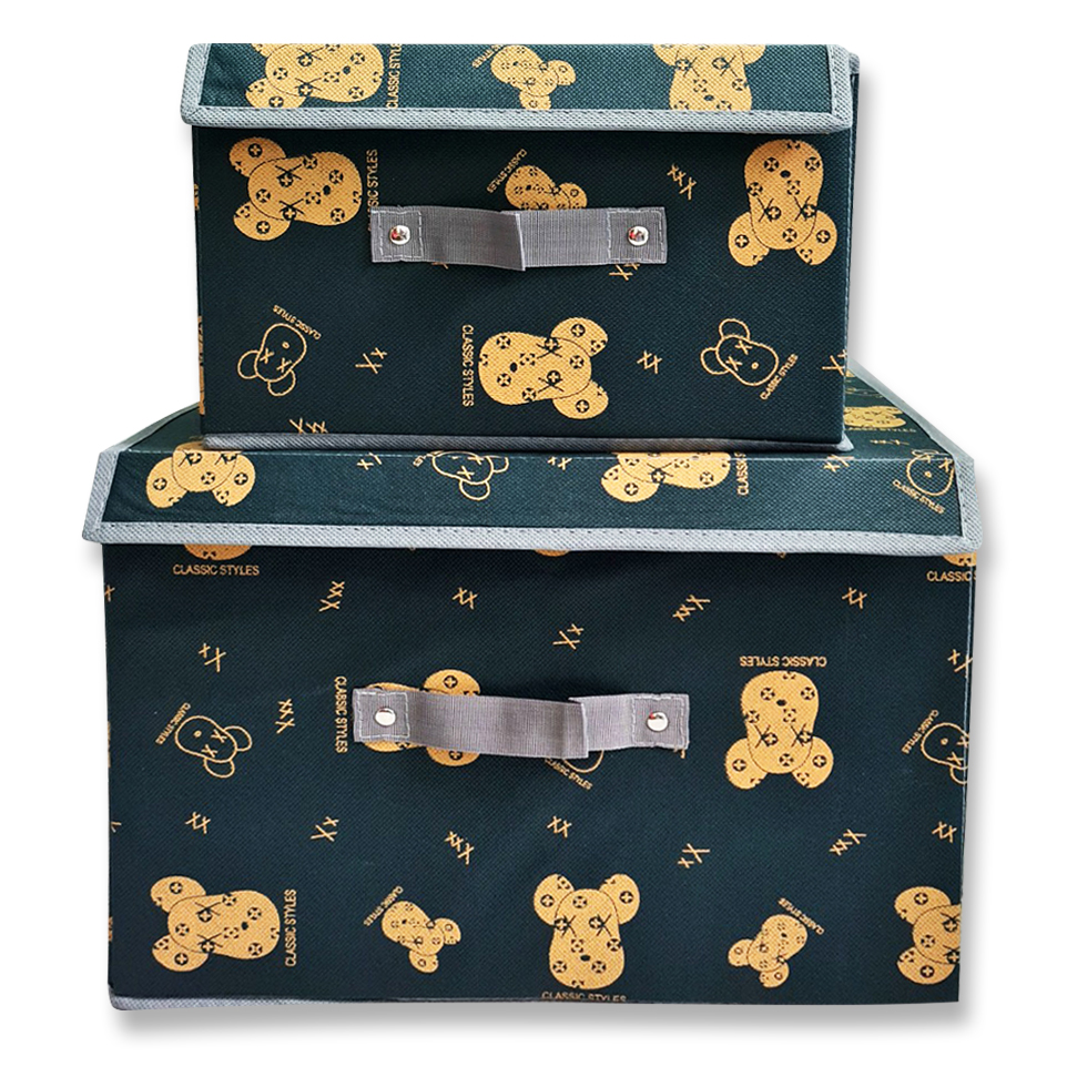 Bộ 2 cái hộp vải xịn dày đựng đồ, combo 2 tủ vải đựng quần áo khung cứng, thùng vải đa năng , hộp vải không dệt xếp gọn, tủ vải canvas tiện dụng