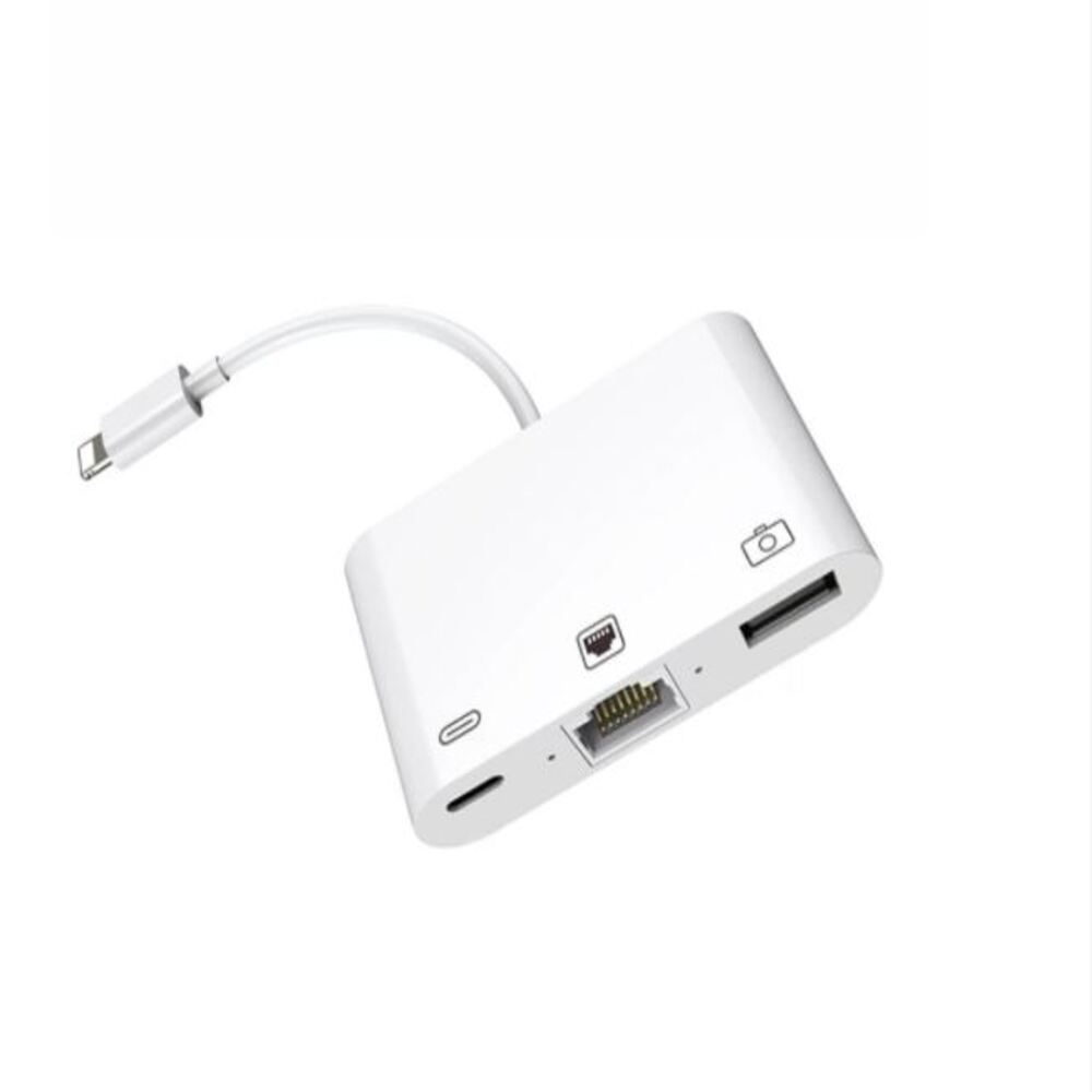 Đầu chuyển đổi lightning 3 in 1 to lan, usb, lightning cho iPhone iPad