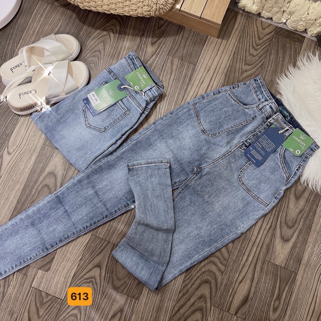 [ Kèm Ảnh Thật ] Quần Jean Nữ cạp cao phối lưng kiểu skinny ôm dáng, quần bò nữ chất jeans co giãn thời trang trẻ trung AlanaFashion - QJNUM521