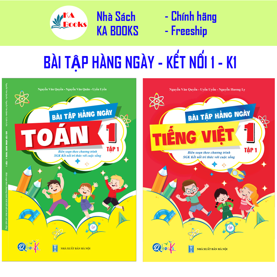 Sách - Combo Bài Tập Hằng Ngày Lớp 1 - Môn Toán và Tiếng Việt học kì 1 - Kết nối tri thức với cuộc sống (2 quyển)