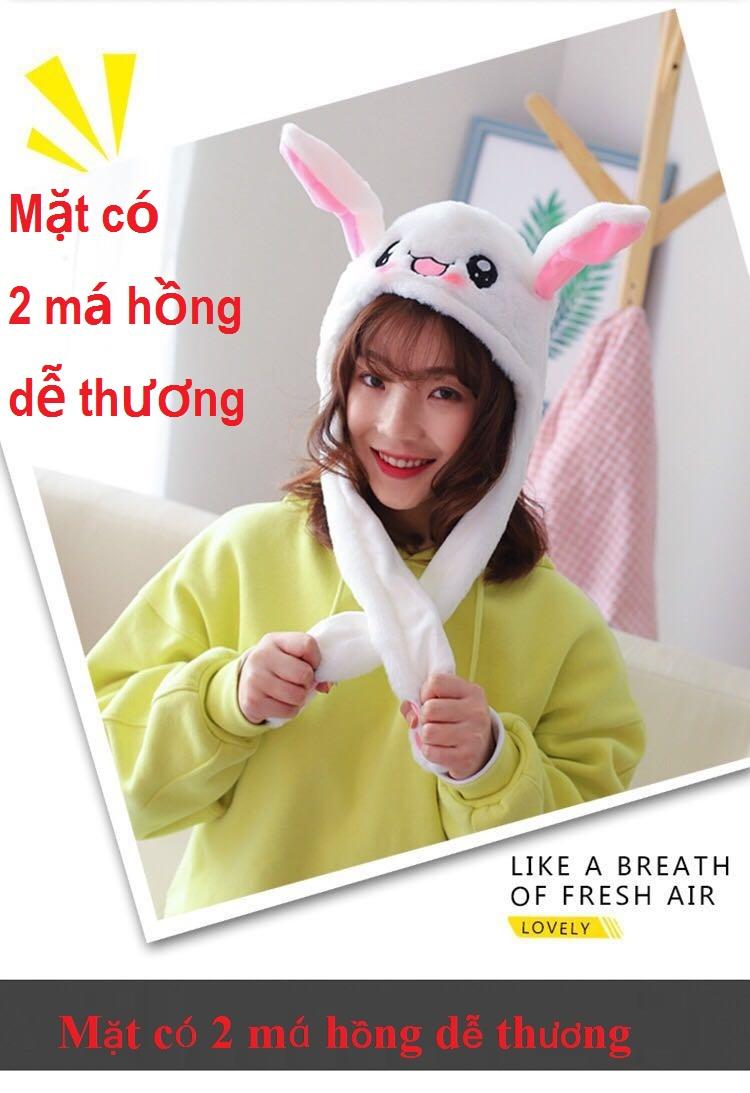 Nón tai thỏ giật cử động 2 tai Pikachu