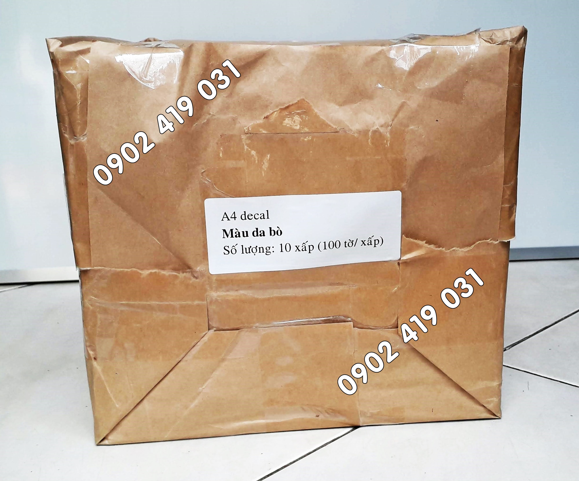 Giấy in Decal Da Bò A4 Xấp 100 Tờ [ Giấy Kraft ]