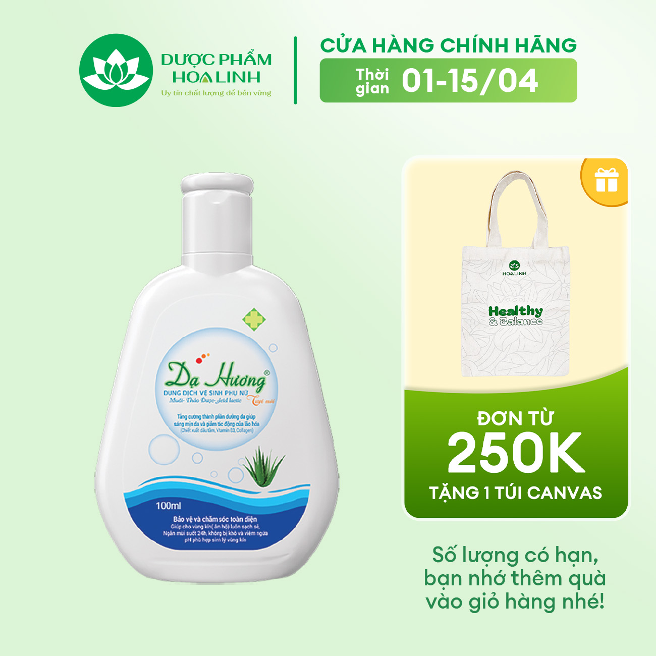 Dung dịch vệ sinh phụ nữ Dạ Hương 100ml