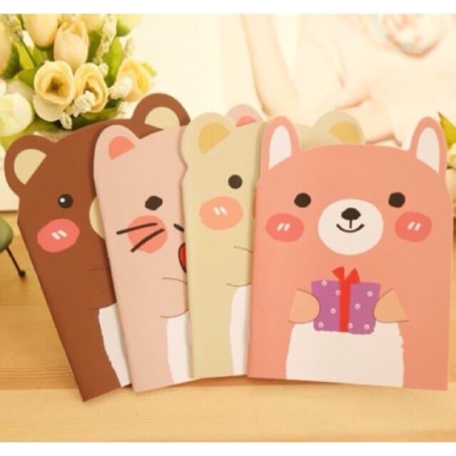 combo 3 sổ mini gấu
