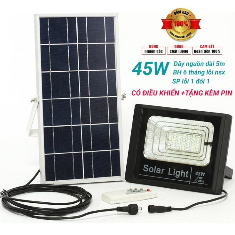 ĐÈN NĂNG LƯỢNG MẶT TRỜI MAX TECH 60W - 45W SOLAR LIGHT - ĐIỀU KHIỂN TỪ XA - PIN SẠC TRỌN DỜI - D1060