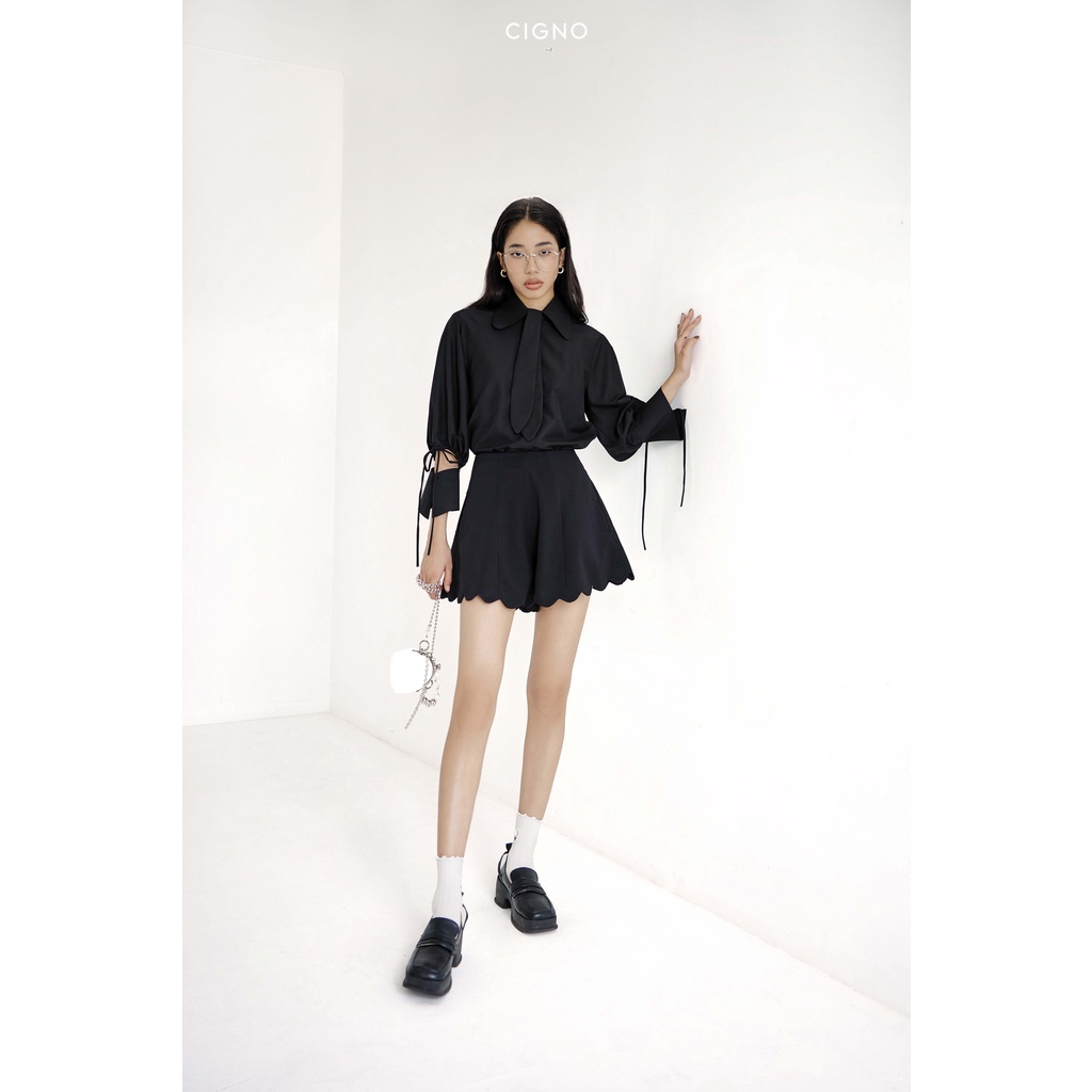 Cigno-áo sơ mi cổ vintage, tay áo cách điệu meline