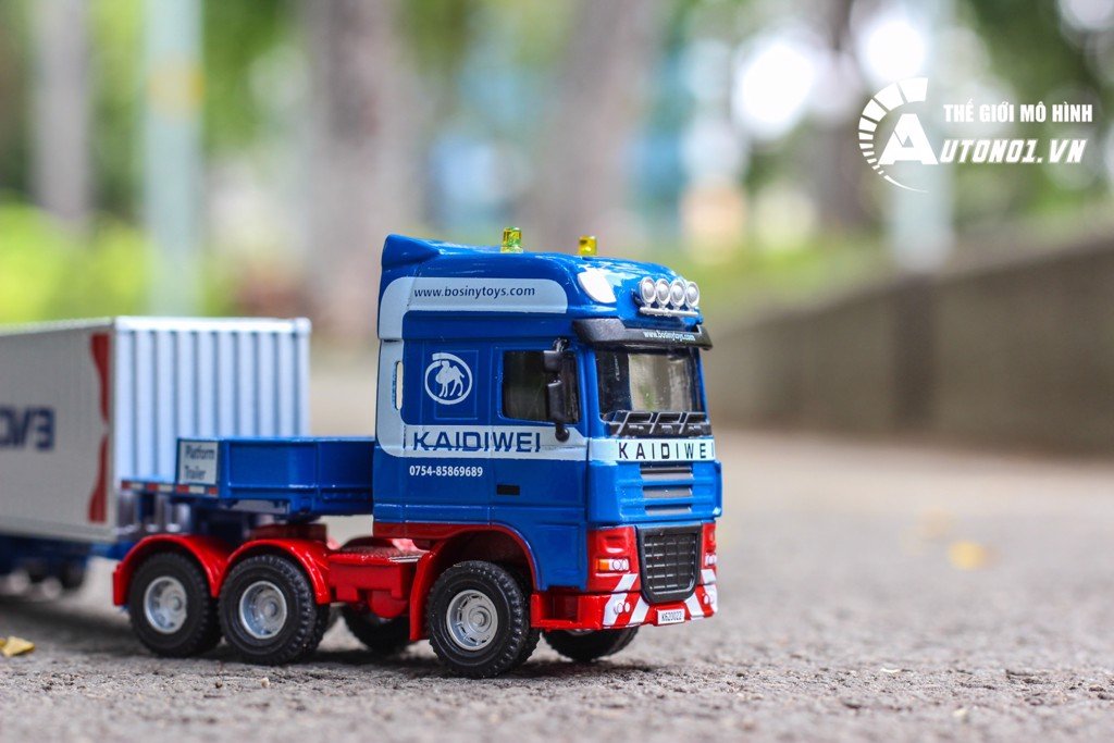 MÔ HÌNH XE CONTAINER HẠNG NẶNG XANH 1:50 KAIDIWEI 6625