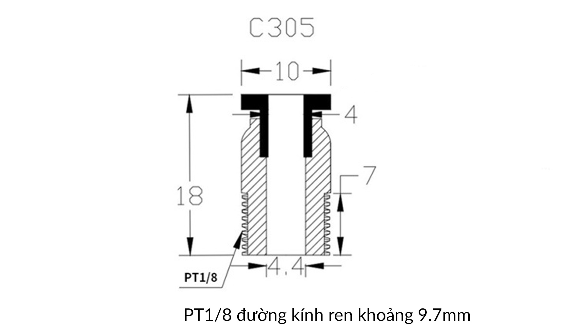 Đầu nối ống Teflon