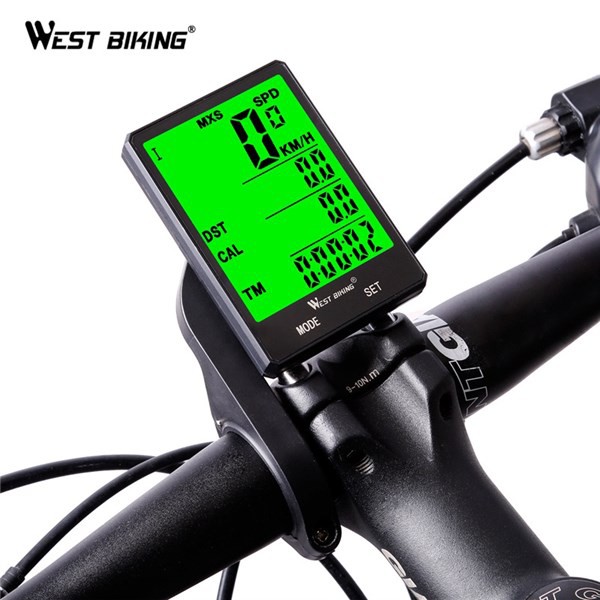 Đồng hồ xe đạp West Biking 2.8 inch không dây có đèn nền