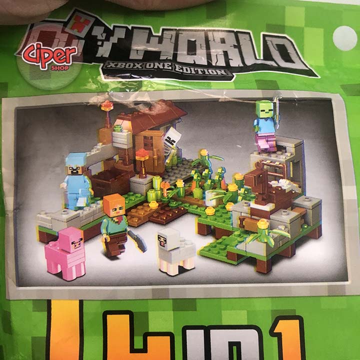 Mô hình lắp ráp minecraft - Mô hình lắp ráp 4in1 390 chi tiết