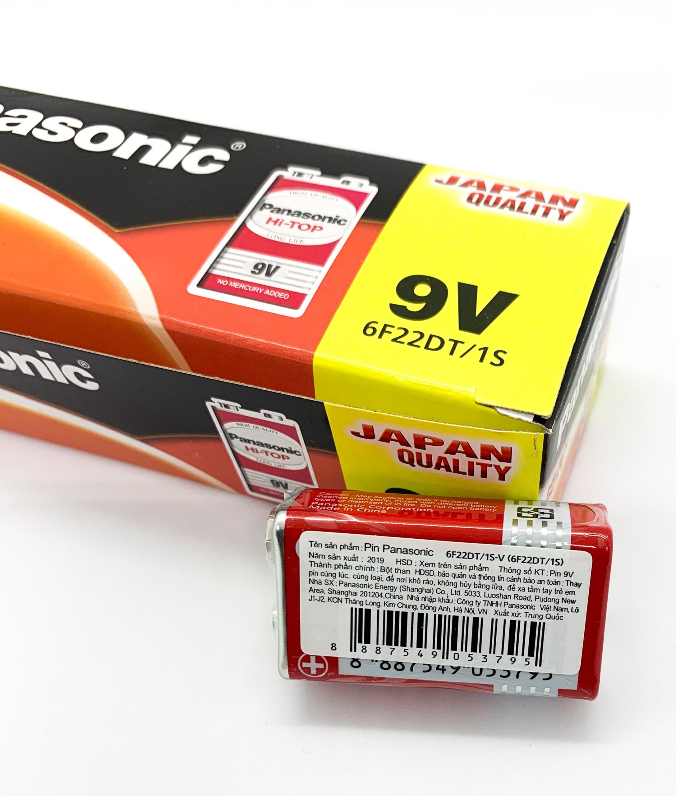 Hộp 12 Viên Pin 9V ( Pin Vuông ) Panasonic 6F22DT/1S