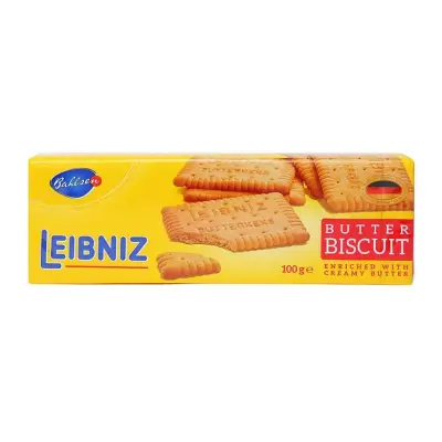 Bánh quy bơ Leibniz Đức 100g bơ tự nhiên và dầu hướng dương, bánh thơm ngon giòn tan HSD, 03/03/2022