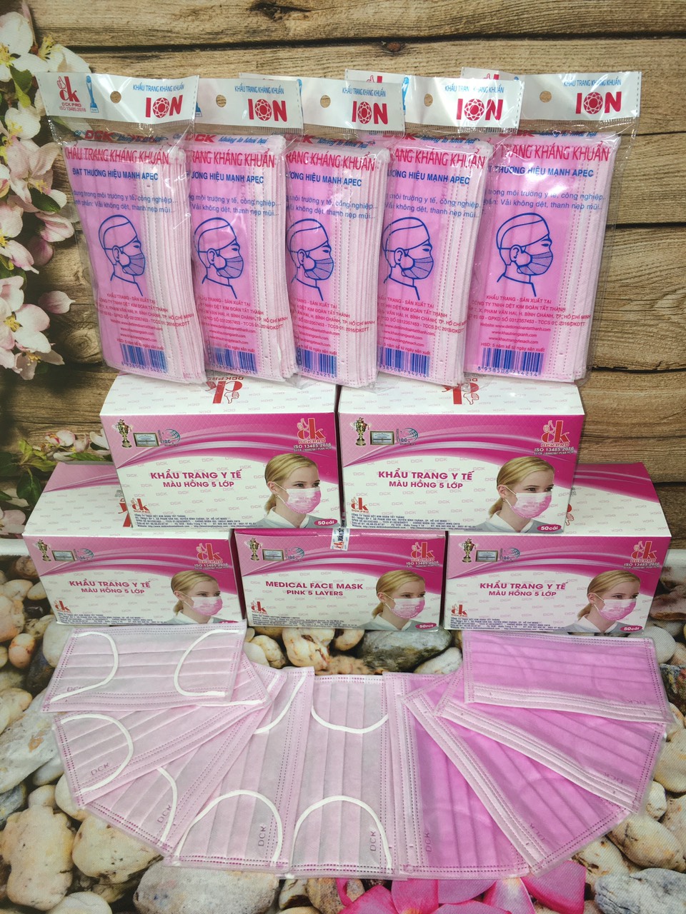 Khẩu Trang Y Tế Màu Hồng 5 Lớp