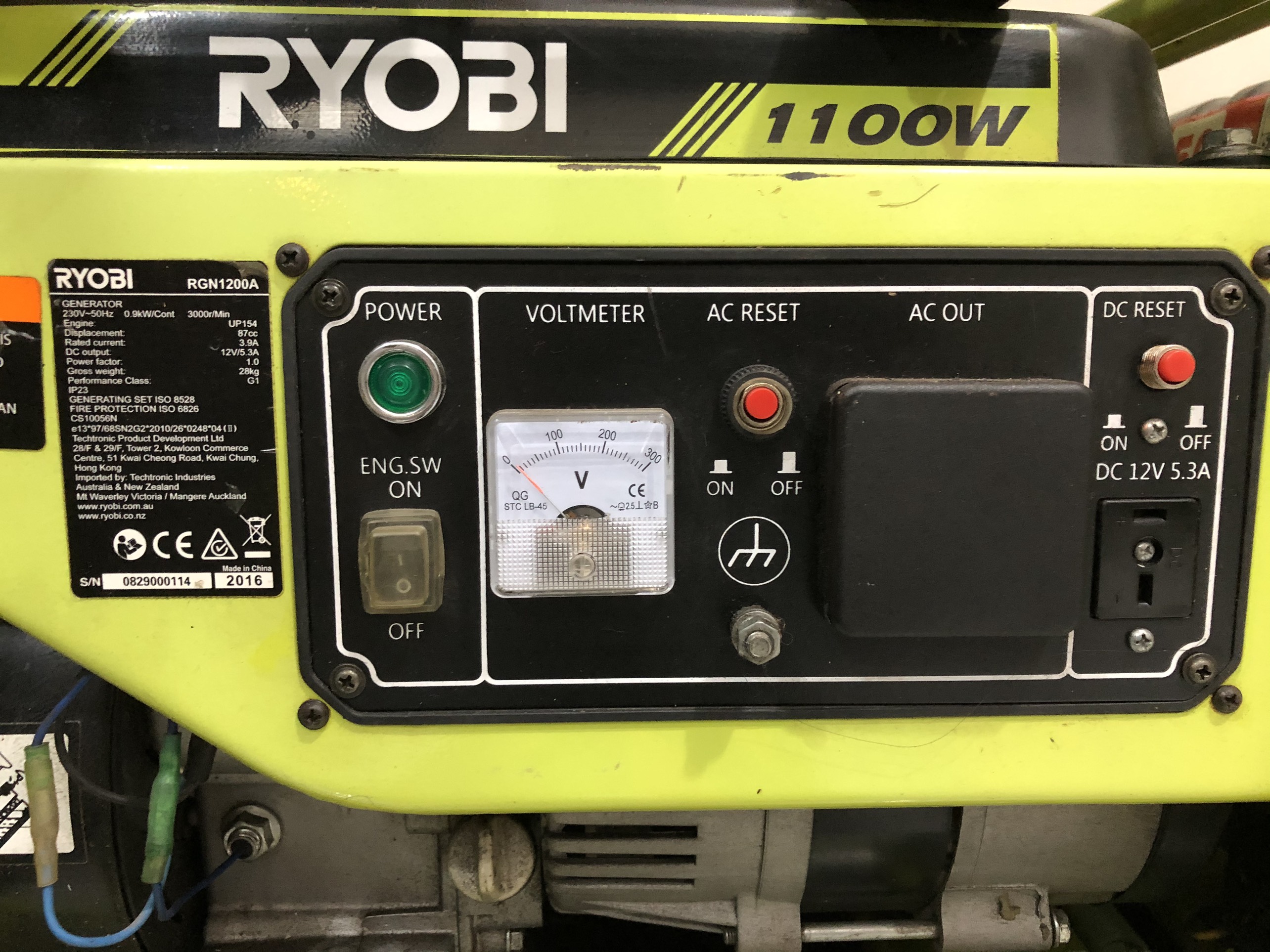 Máy Phát Điện Ryobi 1100W