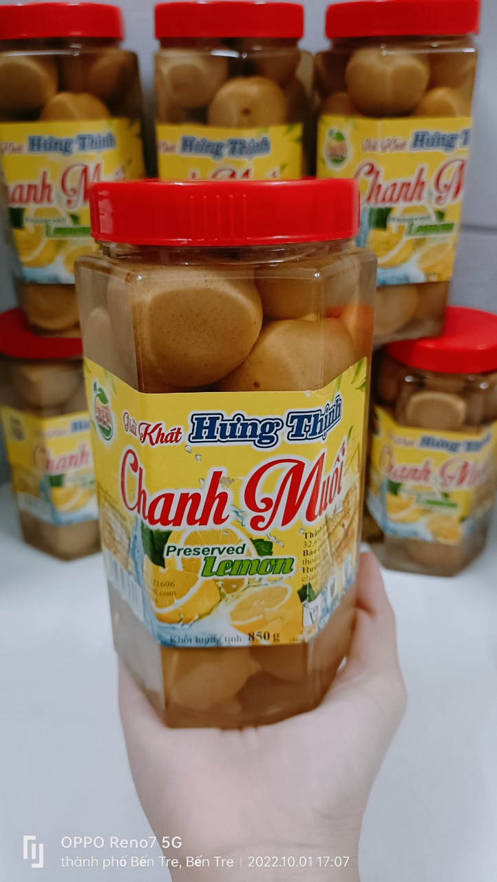 (FREESHIP) Hủ 830gr Chanh Muối Hưng Thịnh Bến Tre