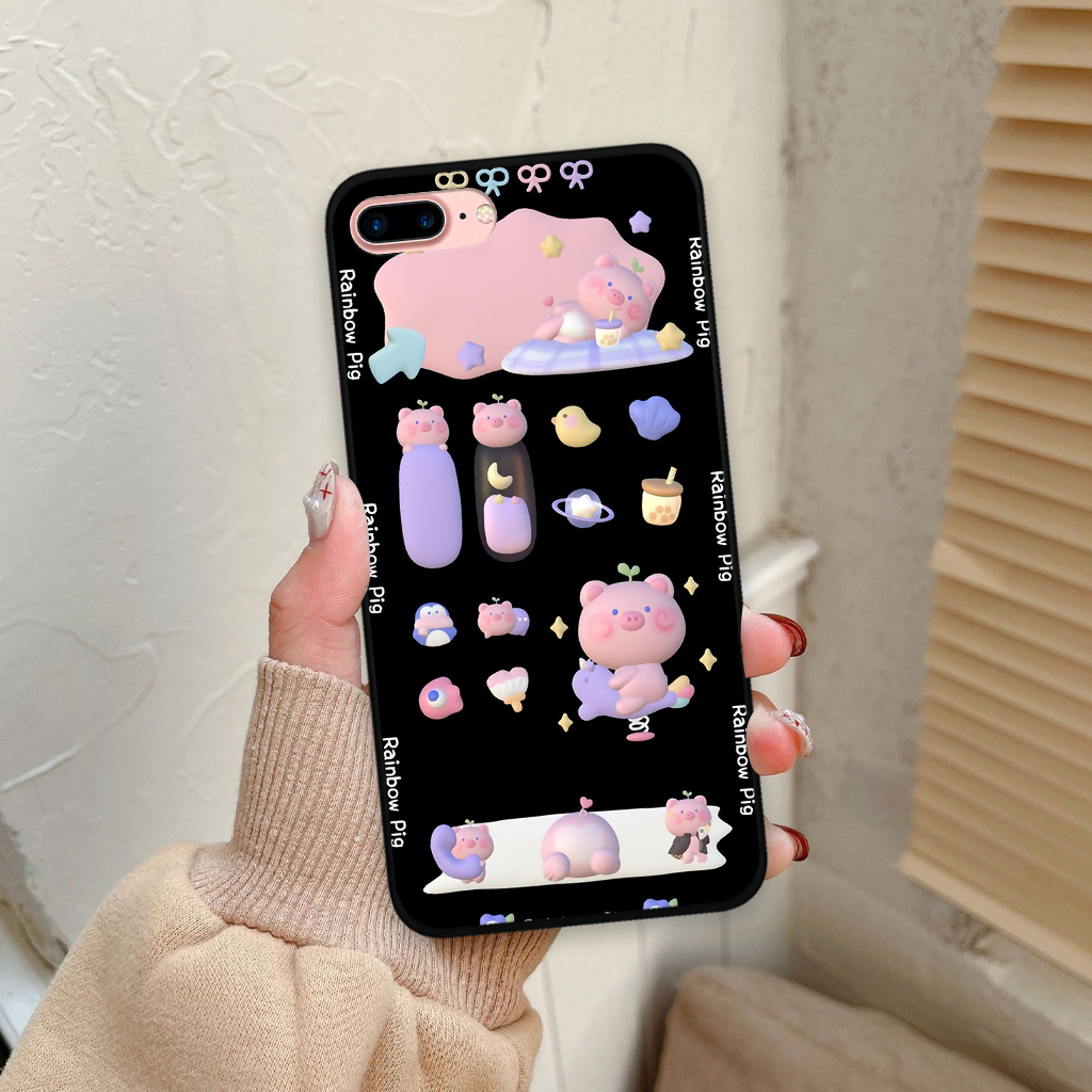 Ốp lưng iphone 7 plus/ 8 plus hình vũ trụ, gấu đáng yêu