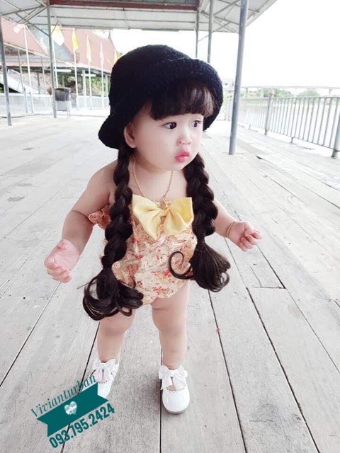 [HCM]Nón len tóc giả cho bé