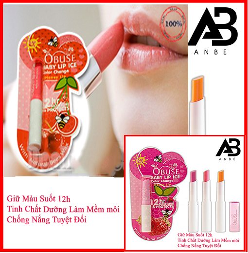 Son Dưỡng Môi OBUSE ANBE dưỡng ẩm giữ màu 12h( tặng cọ đắp mặt lạ)
