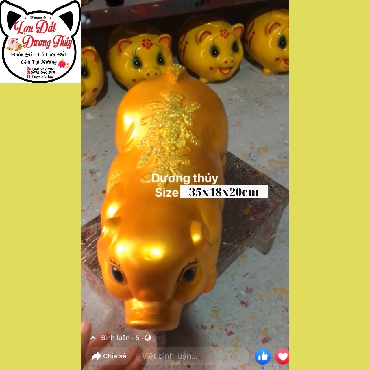 Heo đất, lợn đất, Heo Vàng Tài Lộc 3 size To